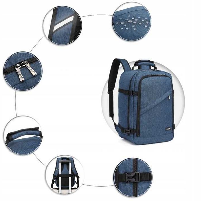 Plecak podróżny kabinowy do samolotu RYANAIR 40x20x25 bagaż podręczny