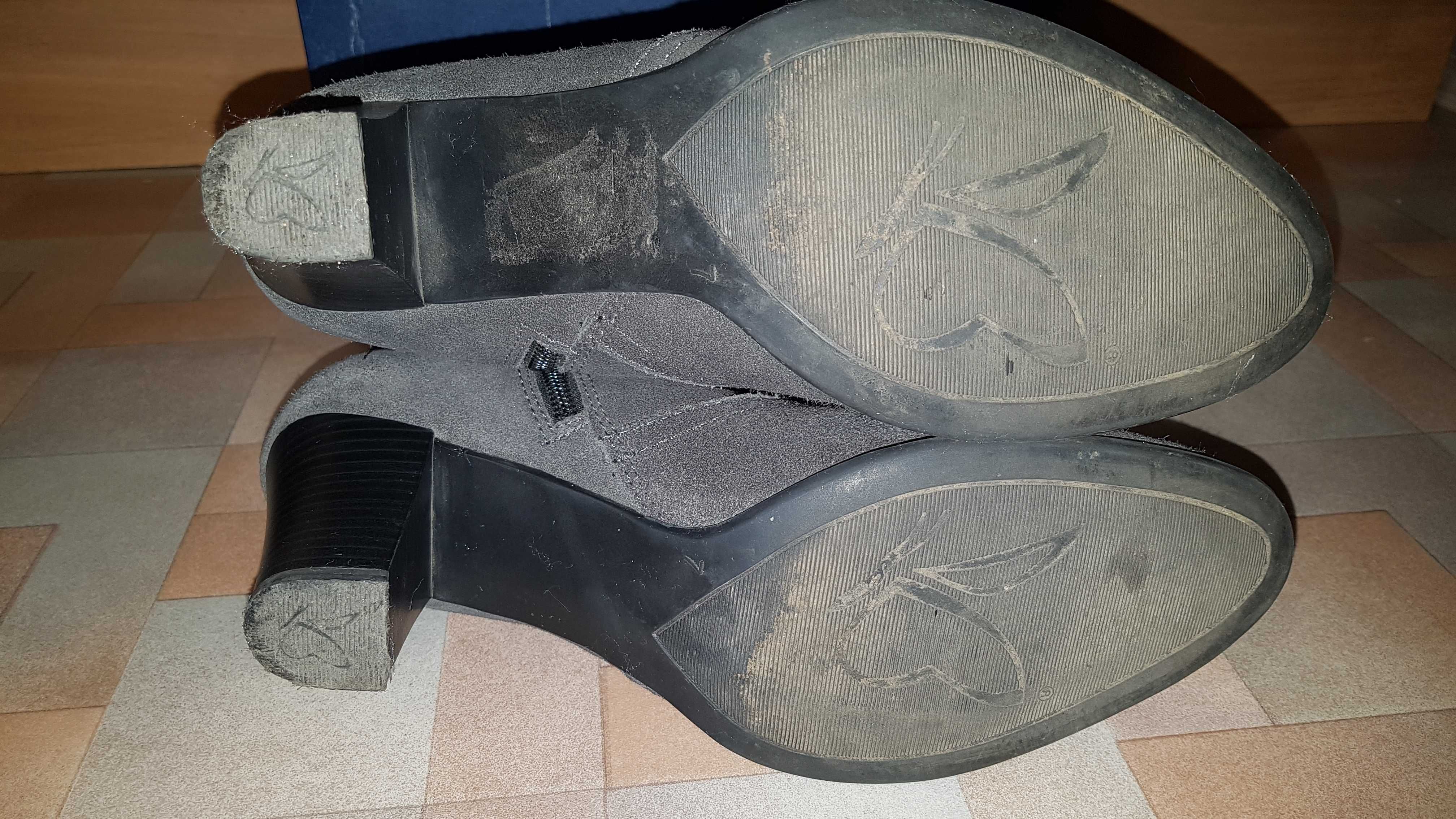 Ботильоны Сaprice, ботинки замша, графит р 40,5 стелька 27 см Германия