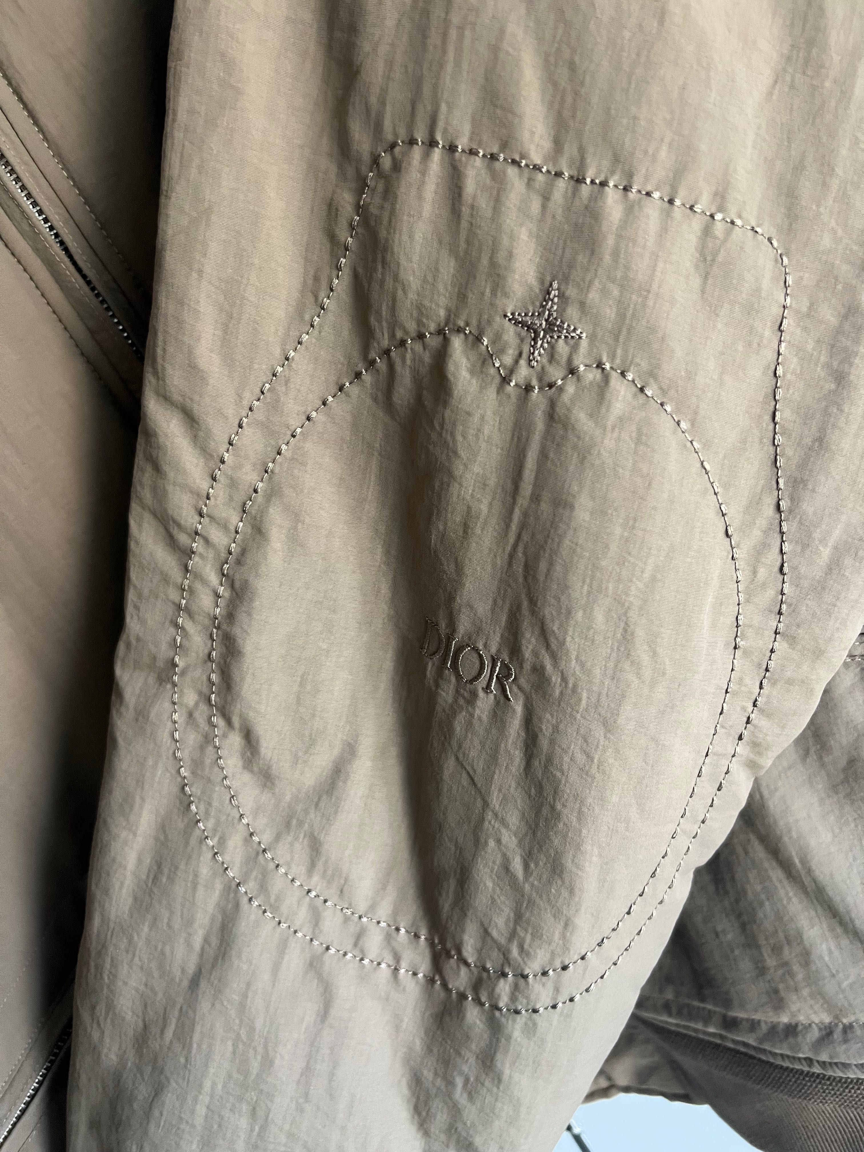 Dior x Stone Island Habotai Silk Blend Bomber Jacket