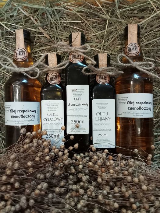 olej lniany, rydzowy, słonecznikowy, gorczyczny, rzepakowy