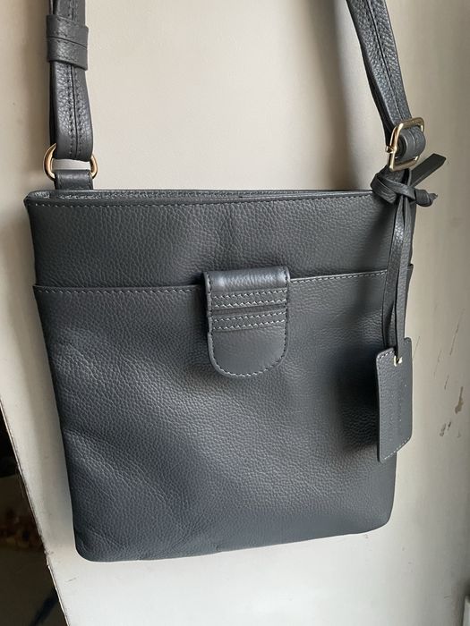 Сумка шкіряна  ( планшетка) темно графітового кольору