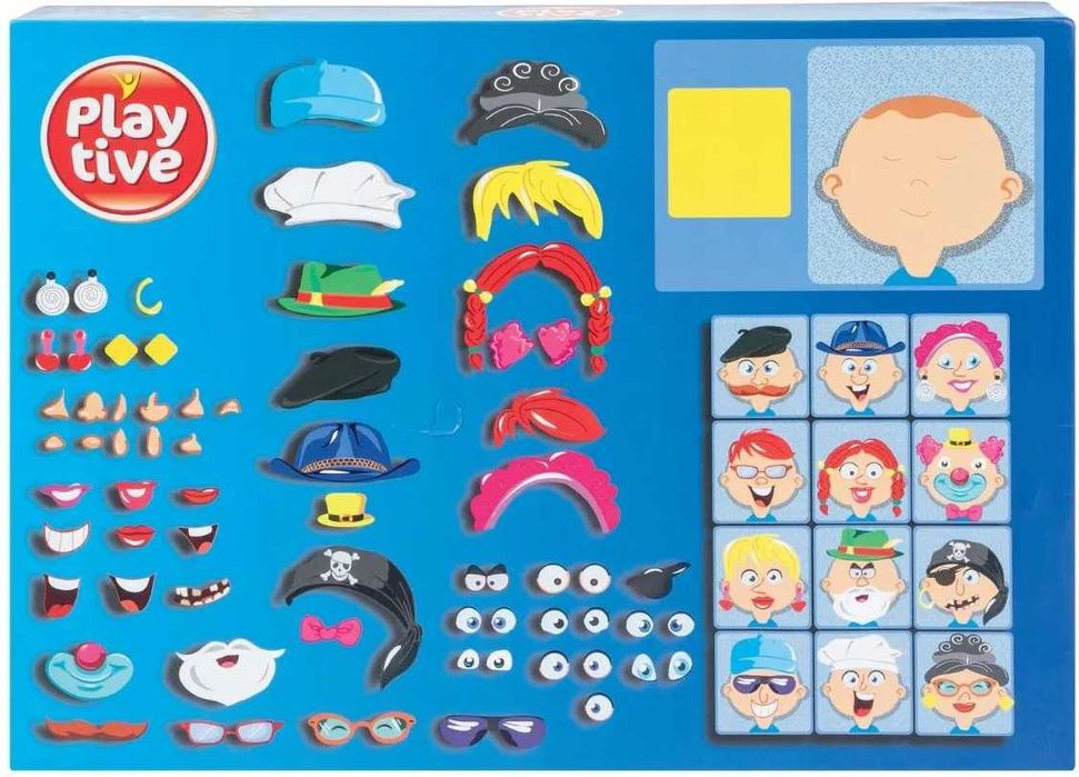 Playtive Magnetyczne Puzzle W Pudełku Twarzy 63Szt.