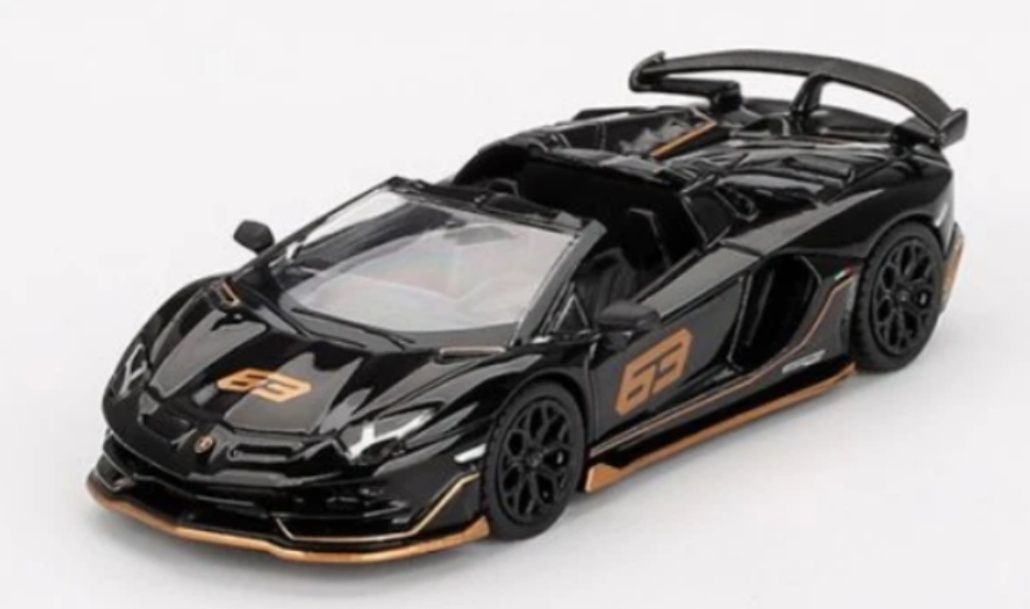 Lamborghini Aventador SVJ 63 Roadster – 2023, Nero Aldebaran Mini GT 1