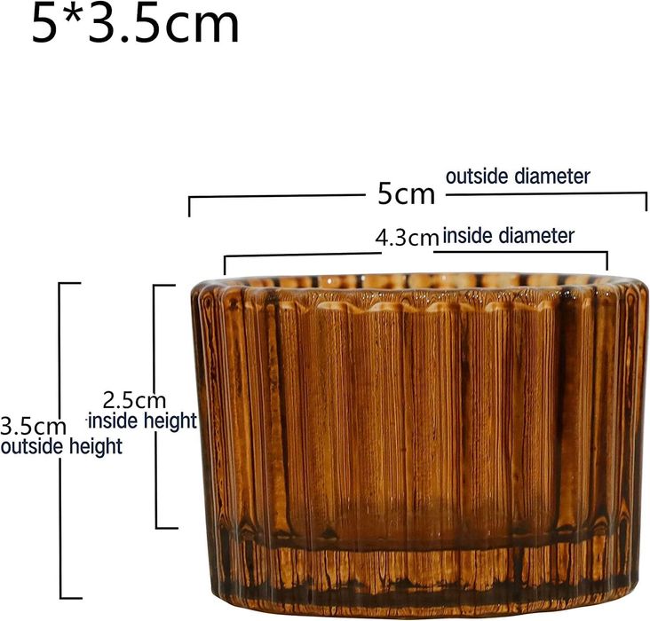 Romadedi zestaw 12 świeczników na podgrzewacze 5,5 x3,8 cm bursztynowe