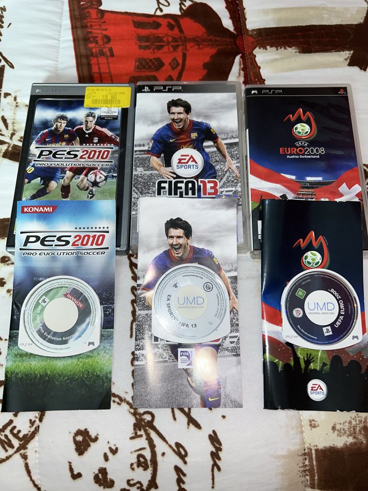 Vendo PES 2010, FIFA 13, EURO 2008 para PSP
