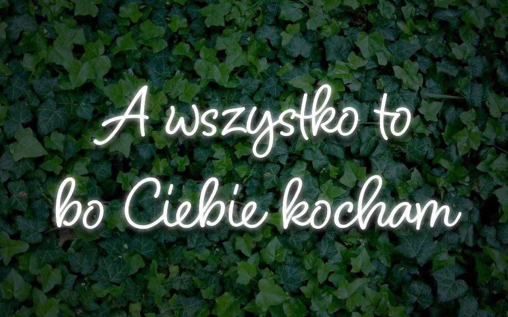 A wszystko to bo ciebie kocham ledon neon dekoracje wesele