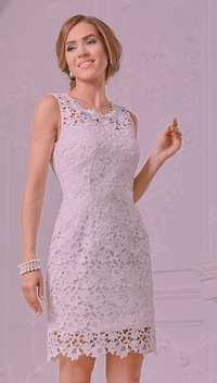 Новое! Красивое платье из кружевного гипюра, цвет пудра. Турция