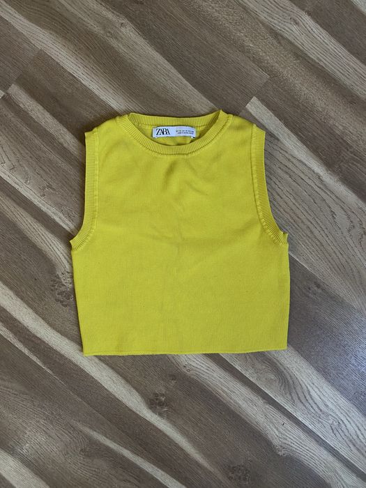 Топ zara жовтий в рубчик