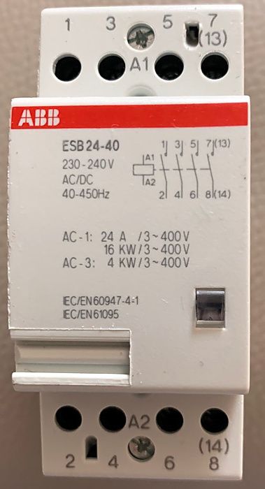 Контактор модульный ABB ESB 24 40, ESB 40 40, ESB 63 40 Германия