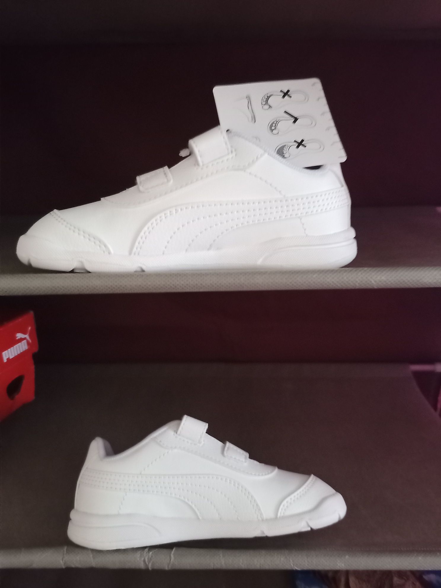 Białe buty puma stepflex 27 wkładka 17, 5 cm rzepy