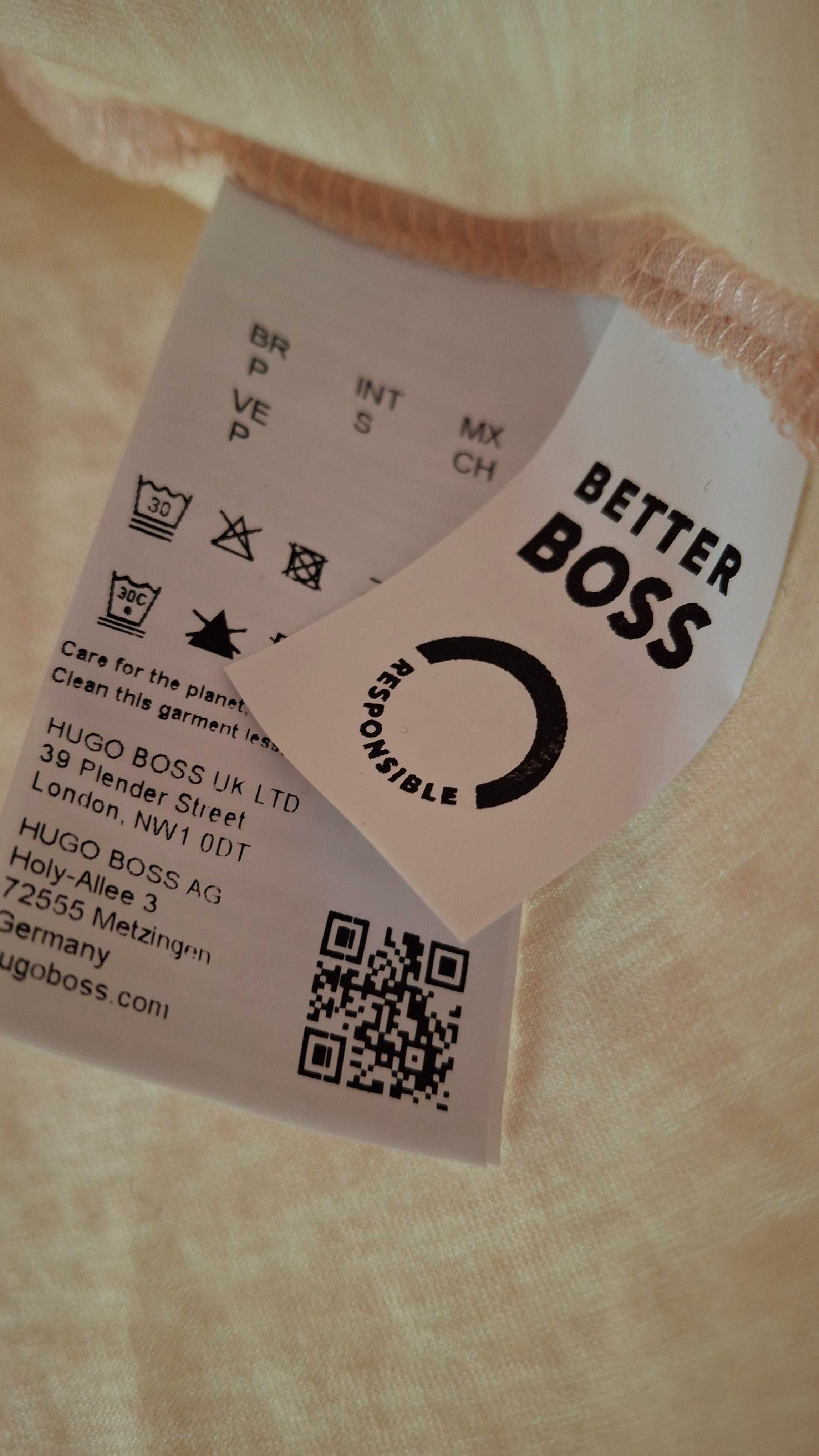 Nowa oryginalna boss koszulka damska s 36 łososiowa t-shirt orange