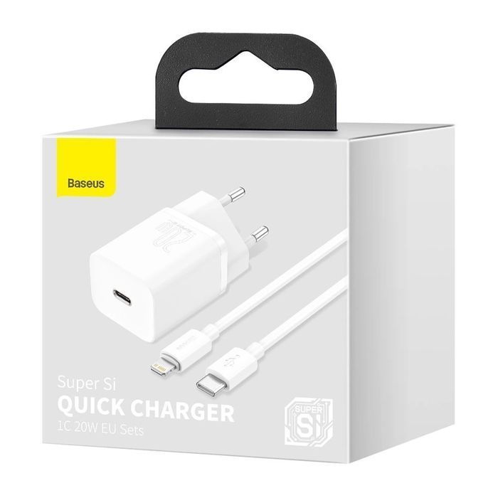 Baseus Super Si 1C szybka ładowarka USB C 20W PD + kabel Lightning 1m