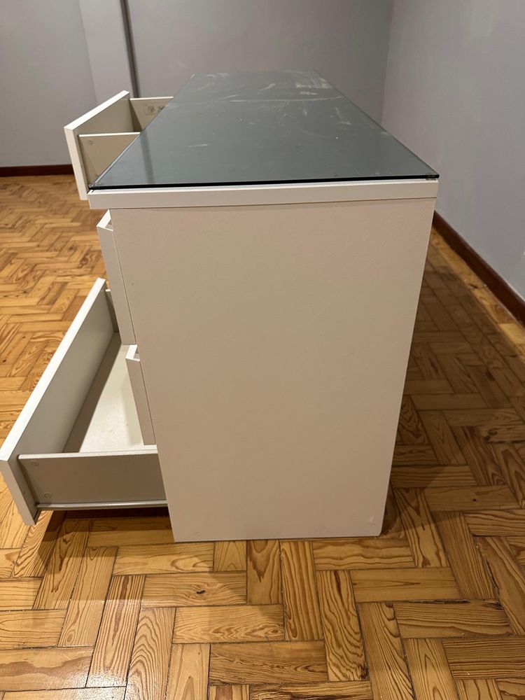 Cómoda c/6 gavetas, branco, 160x78 cm