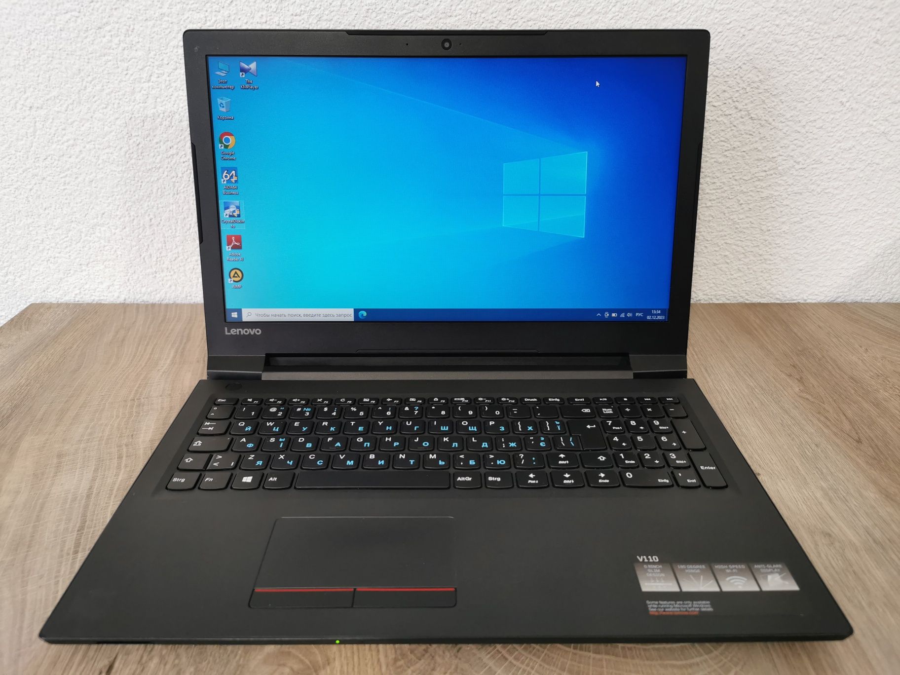 Ноутбук Lenovo V110, Intel Celeron n3350, ram 8gb, ssd 128gb + hdd 500