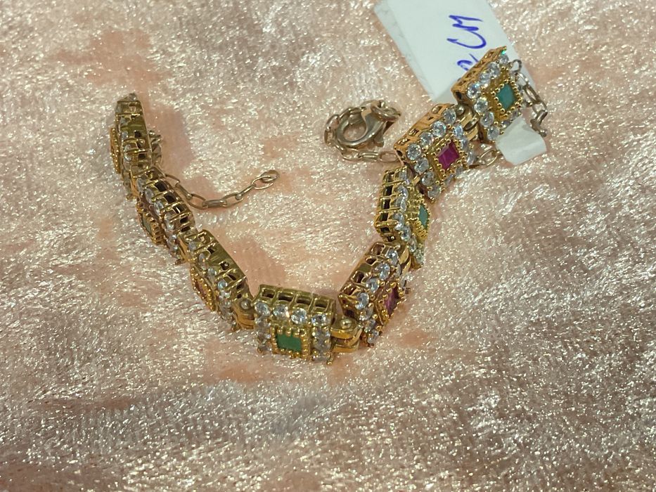 Pulseira prata com banho ouro t,28 cm .outros anúncio abaixo