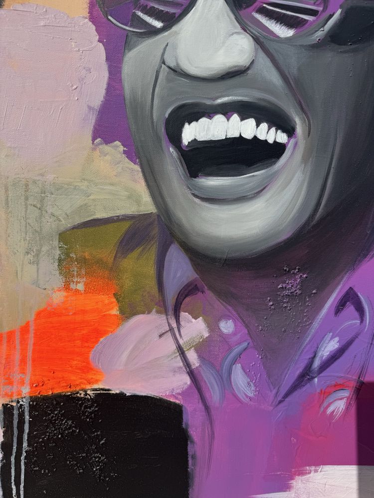 Pintura original sobre Ray Charles