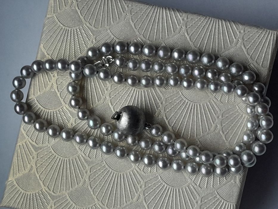 Naszyjnik Złoto 585  Perły Akoya Certyfikat