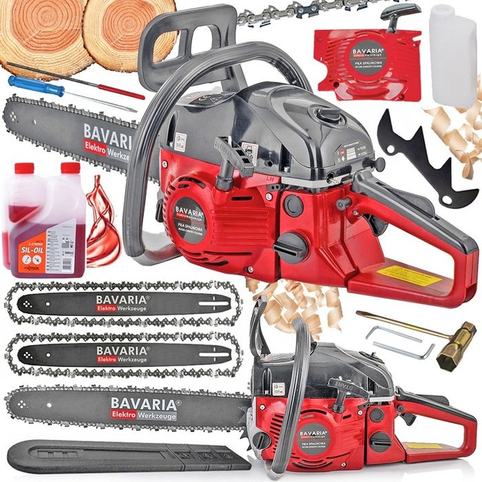 Piła Spalinowa Pilarka Łańcuchowa Do Drzewa 5,5km Mocna Zestaw Xxl Bav