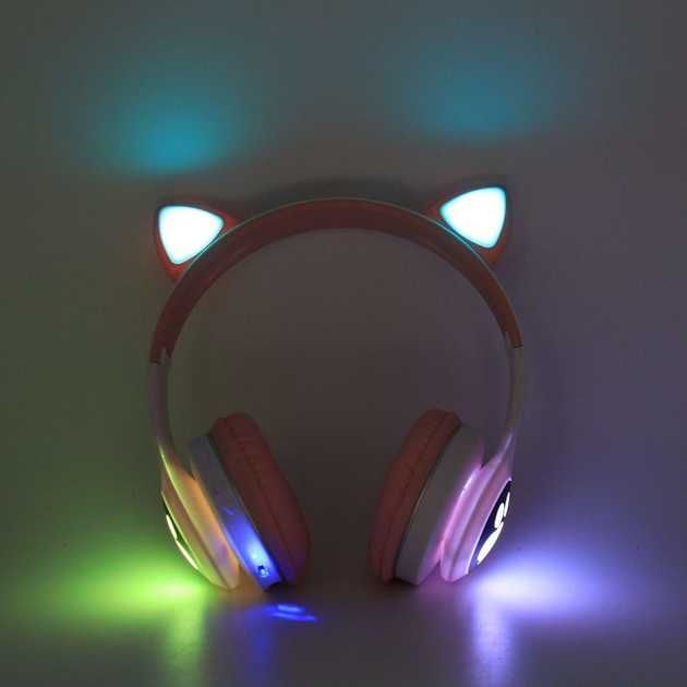 Беспроводные наушники  кошачьи ушки Bluetooth с RGB подсветкой