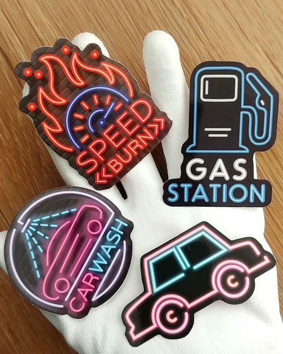 Naklejki neonowe mix 20 szt neonówki wlepki na laptop zestaw naklejek