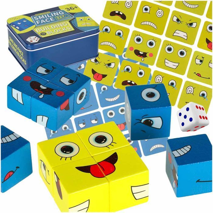 Gra Edukacyjne Wyzwania Nauka Emocji Klocki Drewniane Kreatywne