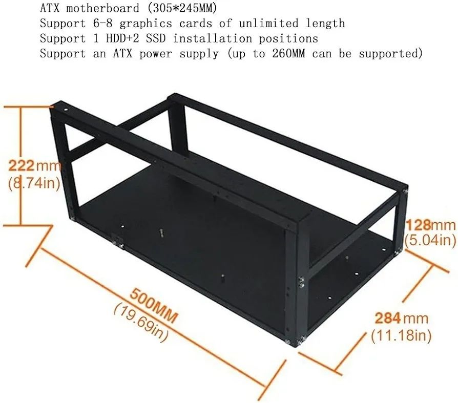 Zestaw ramek do sprzętu górniczego 6 GPU Bitcoin