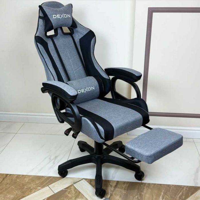 кресло компьютерное кресло игровое геймерское Grand DELUX серое