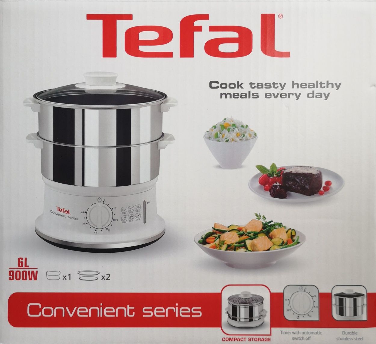 Пароварка Tefal VC145130 новая.