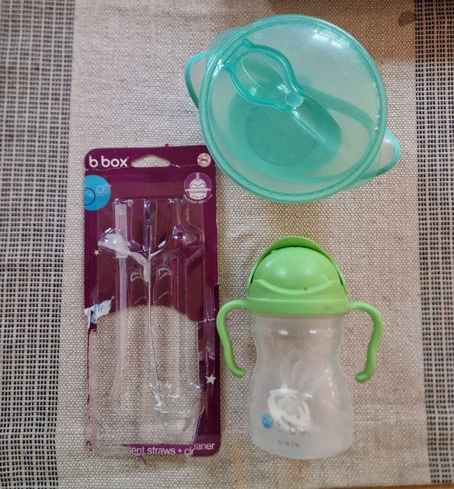 B Box bidon miseczka nowa słomka