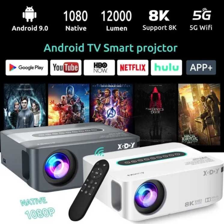 XGODY Projector 1080P Support 8K 4K Home проектор