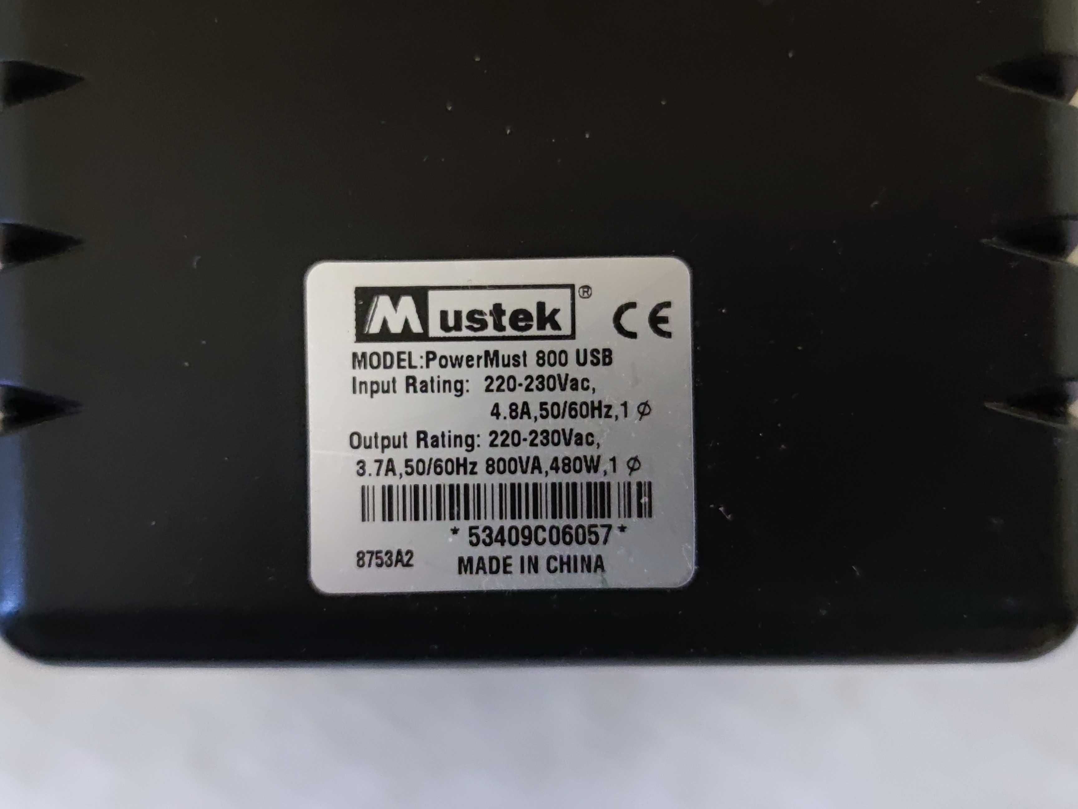ИБП ДБЖ UPS бесперебойник Mustek PowerMust 800VA USB