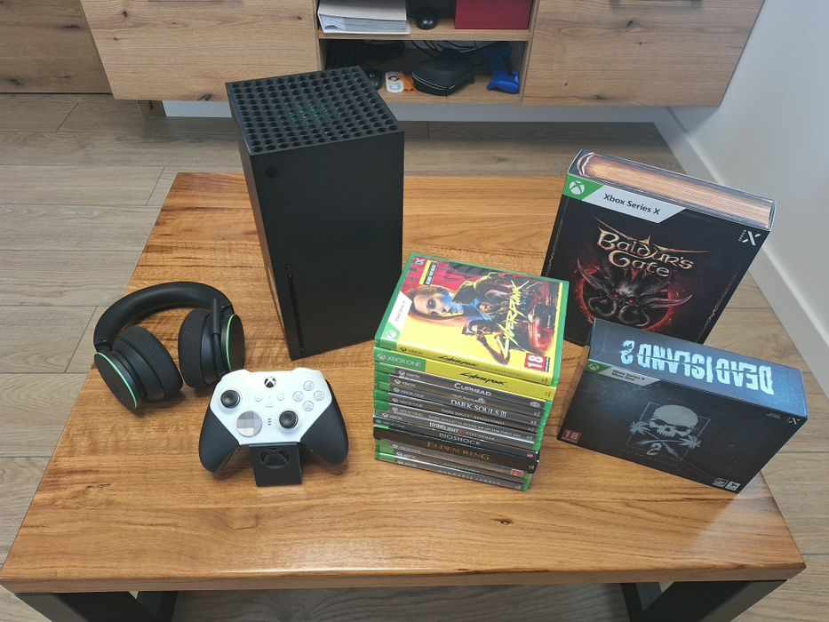 Xbox series X + kontroler Elite + Słuchawki + bogaty zestaw gier