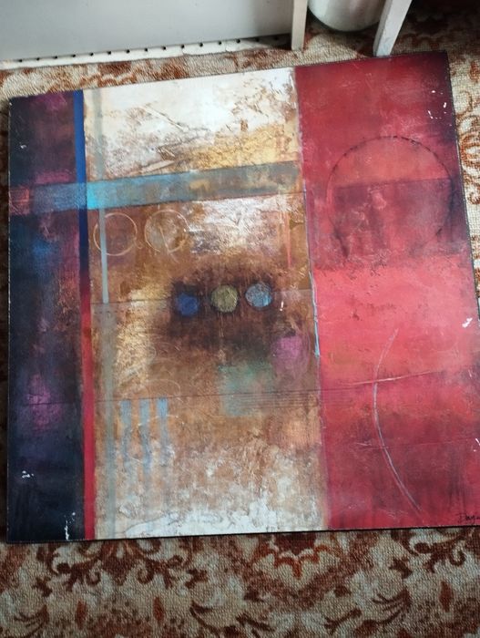 Две картины розмер 68  на 68 акриловая краска антиквариат прошу за одн