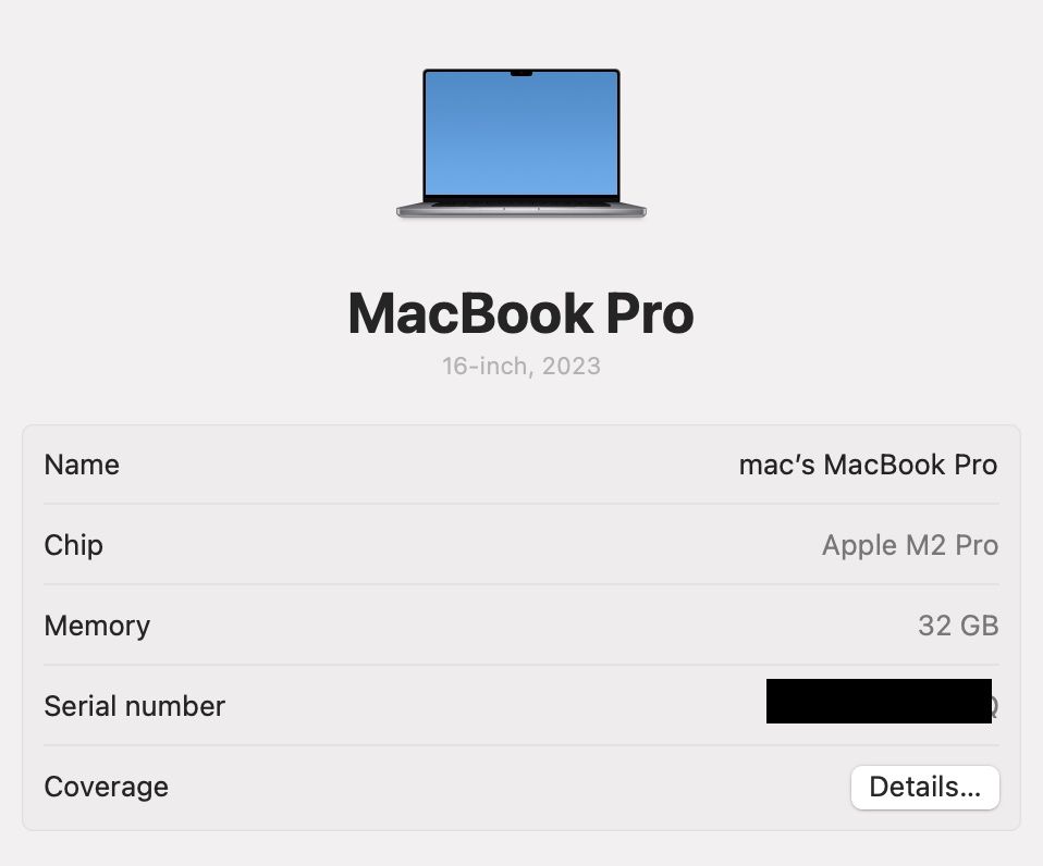MacBook Pro 16’ 2023 19-Core GPU M2 Pro 32Gb 1Tb Space 97%