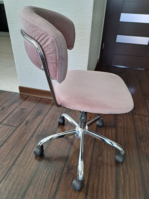 Krzesło biurowe obrotowe RÓŻ Welur