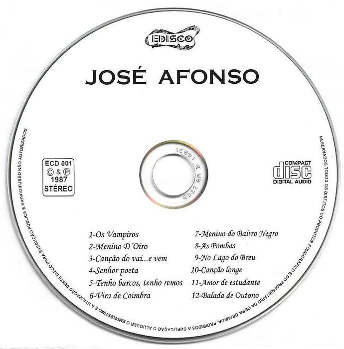 José Afonso	- - - - -		Os Vampiros	- - - - -	CD
