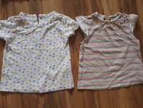 Zestaw 6 szt,koszulki koszulka t-shirt kropki paski, lato r.74/80