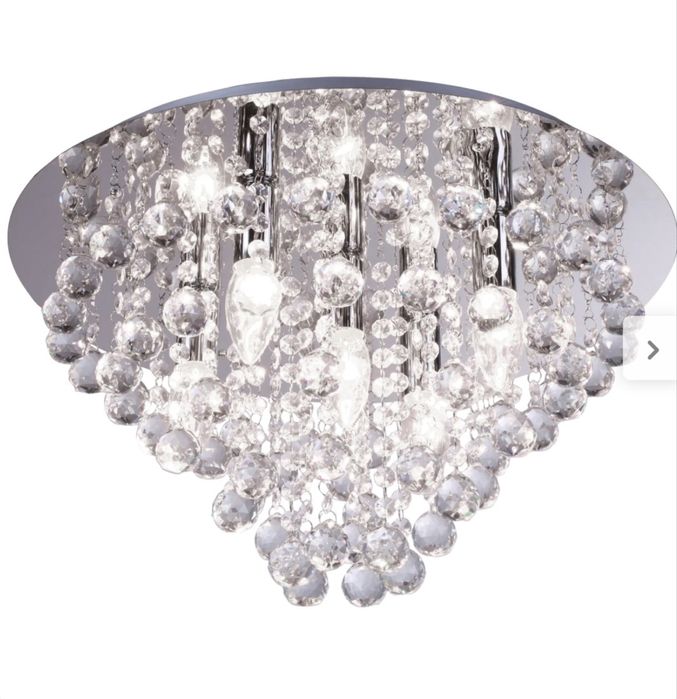 Lampa sufitowa London Cristal srebrna E14 plafon lampa krysztalowa