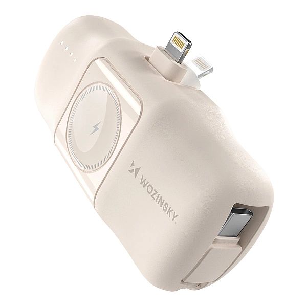 Mini powerbank Wozinsky WF16-YLS 5000mAh 15W Lightning z wbudowanym ka