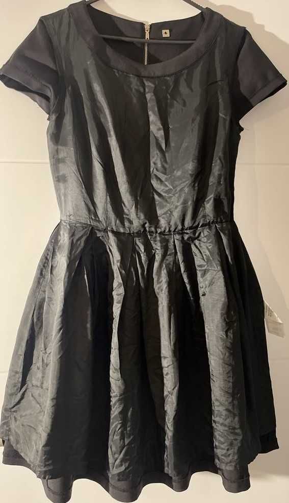 sukienka krótka elegancka TIFFI, XS/S, czarna, koronka