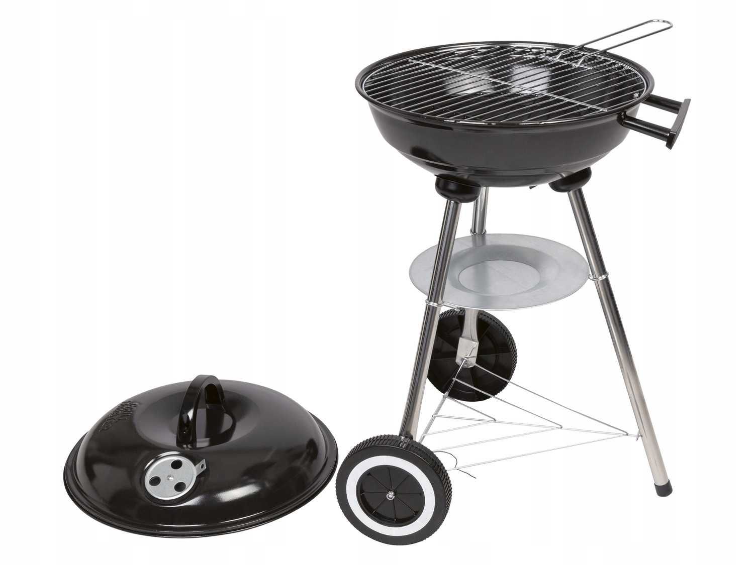 Grill okrągły na kółkach z pokrywą Ø 34 cm GRILLMEISTER