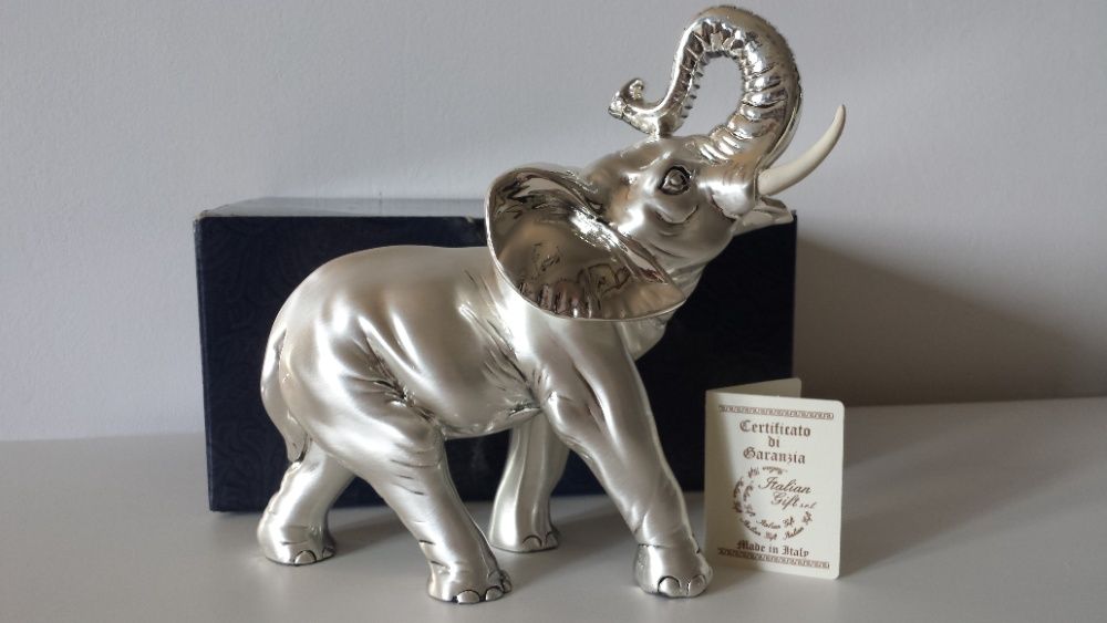 figurka posrebrzana słoń prezent