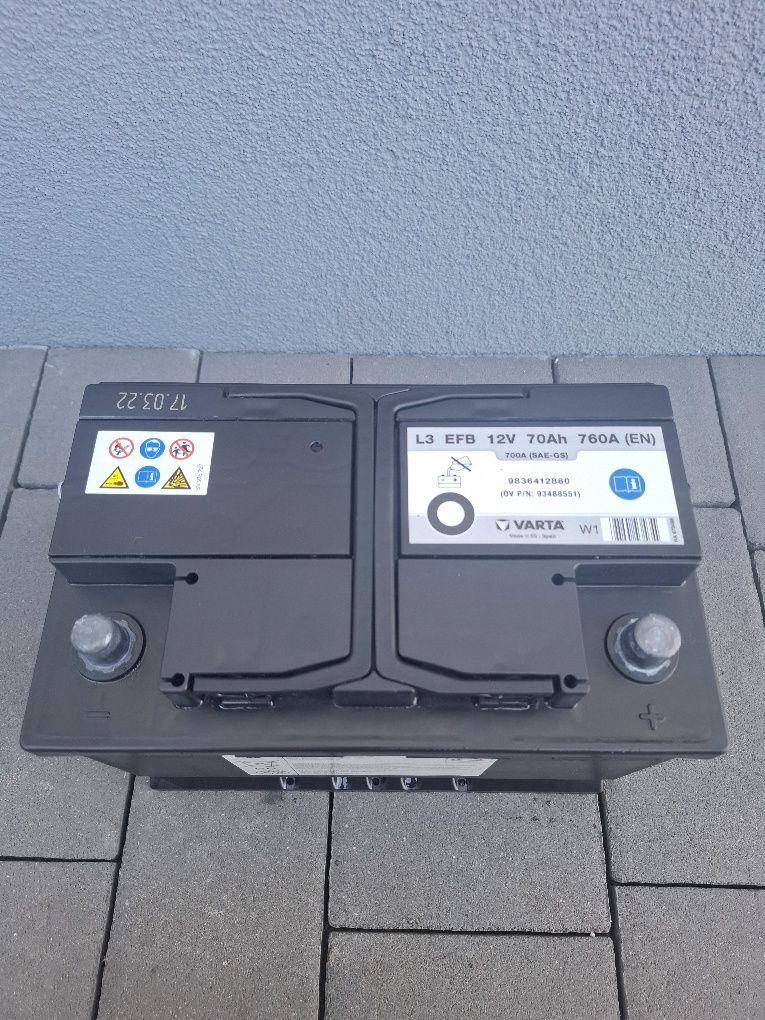 Akumulator EFB 70Ah 760A start stop