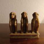 2 Estatuetas de Macacos Sábios em Pedra Sabão