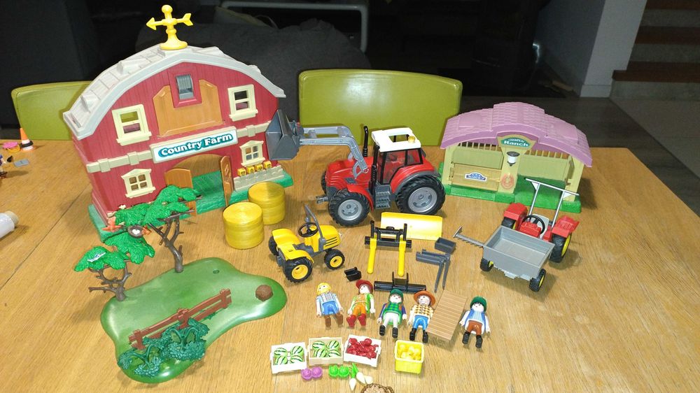 3x traktory playmobil farma country wieś figurki rolnik warzywa ZESTAW