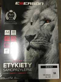 Etykiety samoprzylepne A4 EMERSON 100 ark 48,5 x16,9