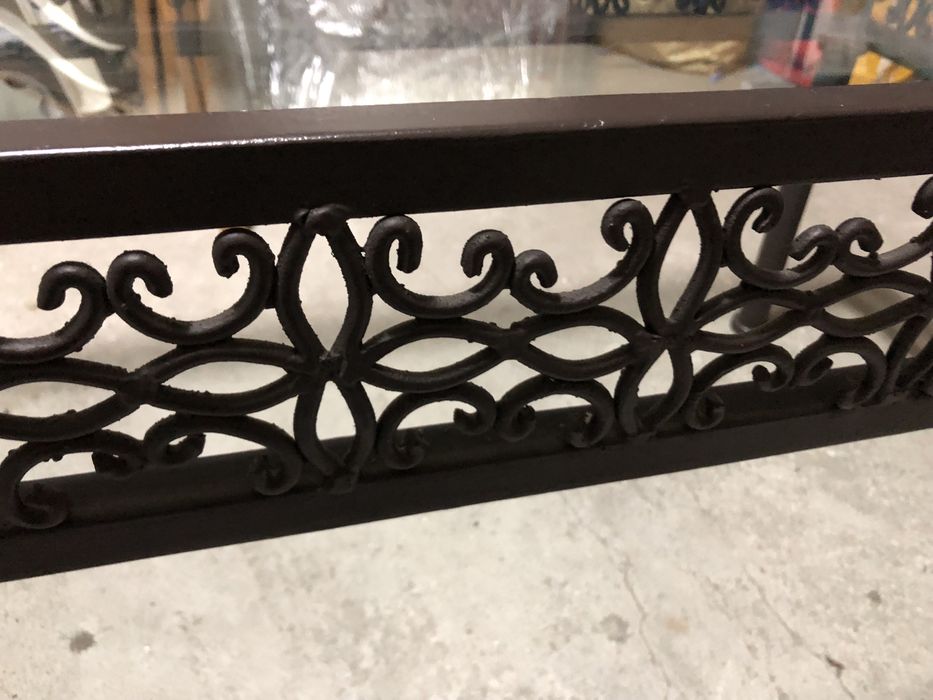 Mesa ferro com tampo de vidro