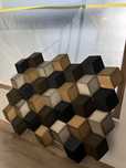 Quadro Area 3d latao preto/dourado/cinza