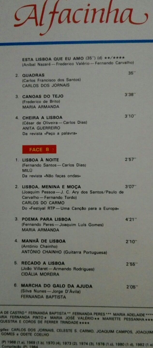 LP Vinil - Alfacinha - Vários Artistas