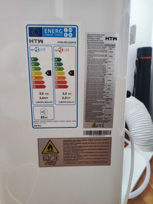 Ar condicionado portátil frio/quente 27m2 (como novo)